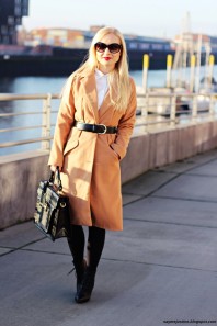 Apricotfarbener Langmantel kombinieren: 'Camel coat' (Damen, Mantel, orange, Bilder) | Style my Fashion