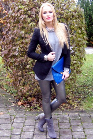 silver leggins with snake boots | Style my Fashion