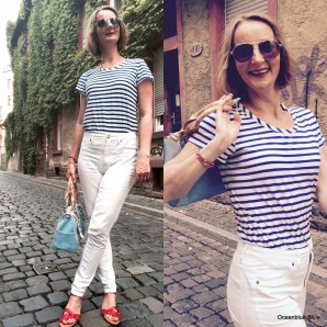le grand bleu // blaues ringelshirt und weiße jeans | Style my Fashion