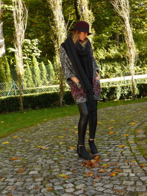 Hippie Herz aus Strick und Leder