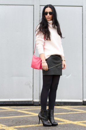 Leather Skirt with Zips