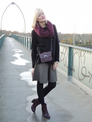 Khaki skirt and burgundy accessoires - fashionargument (Freizeit & Streetwear, Bilder) | Style my Fashion