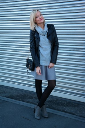 Grey Knit and Skaterskirt... | Style my Fashion