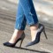 Blue Suede and Python leather pumps by JOAQUIM FERRER