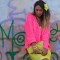 luftiger Pullover in neon pink  | Gelbe Spitze | Style my Fashion