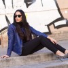 Blue Leather Biker Jacket and Wild Stilettos | Style my Fashion