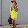 Lime dress & brown boots | Style my Fashion
