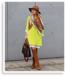 Lime dress & brown boots | Style my Fashion