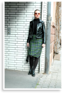 Citystyle: Tartan Pencil Skirt & Patent Leather Jacket | Style my Fashion